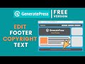 GeneratePress Footer Copyright Remover | How to Remove GeneratePress Copyright Text