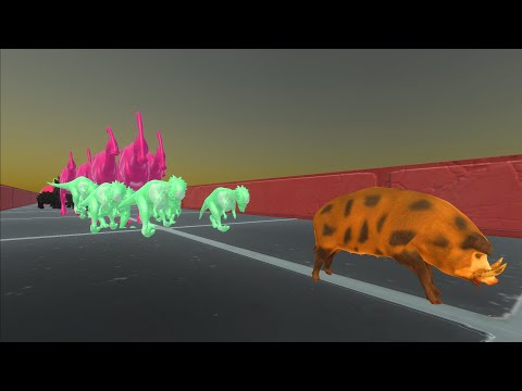 Race to get a eat ORANGE PIG #1 - Animal Revolt Battle Simulator