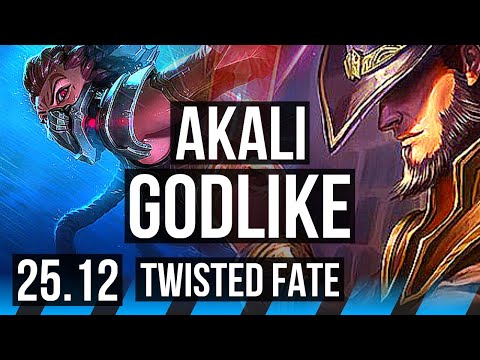 AKALI vs TWISTED FATE (MID) | 49k DMG, Godlike, 16/5/12 | EUW Master | 25.12
