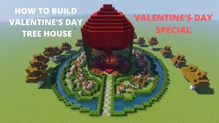 Minecraft: How to Build a Valentines Day Tree House Garden for Your Lover | Valentine’s Day Special