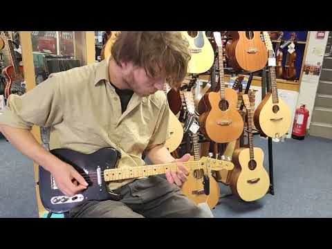 Louis Playing A 4 String Solid Electric Mini-Tele Guitar Tuned GDAE @Hobgoblin Music Birmingham