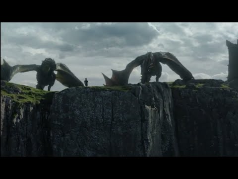 Daenerys atende ao pedido de socorro de Jon Snow, e parte com seus três dragões.  Game of thrones