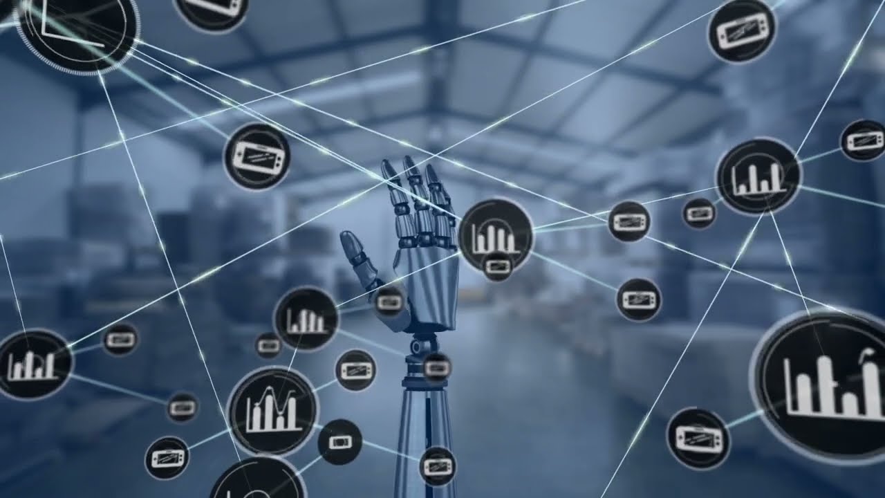 Robotic Arm with Connected Analytics Icons, AI Technology Concept | WaveBreak Media