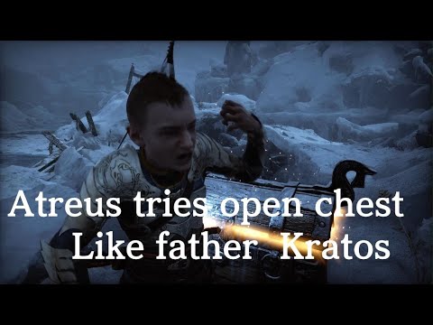 Atreus tries to open chest like father | God of War Ragnarök