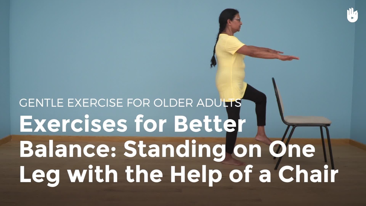 Improve your Balance Standing on One Leg Using a Chair Gentle