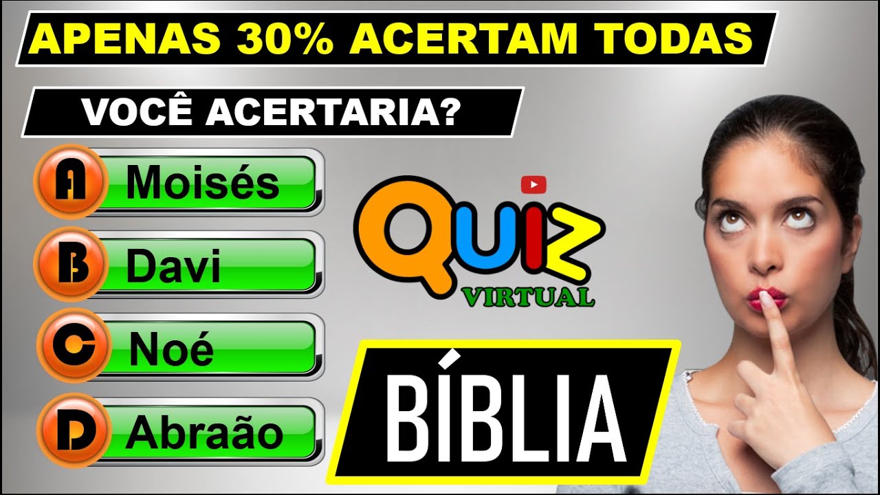 QUIZ VIRTUAL ESPECIAL BÍBLIA | 20 PERGUNTAS BÍBLICAS