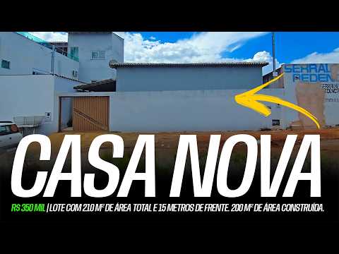 Casa Nova de Alto Padrão em Cabeceiras-GO | 3 Quartos, 2 Suítes | R$ 350 Mil