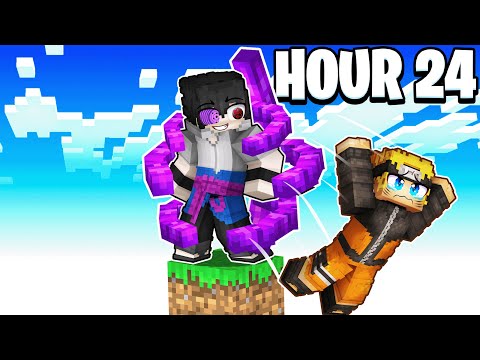 I Spent 24 Hours in NARUTO Minecraft on One Block!