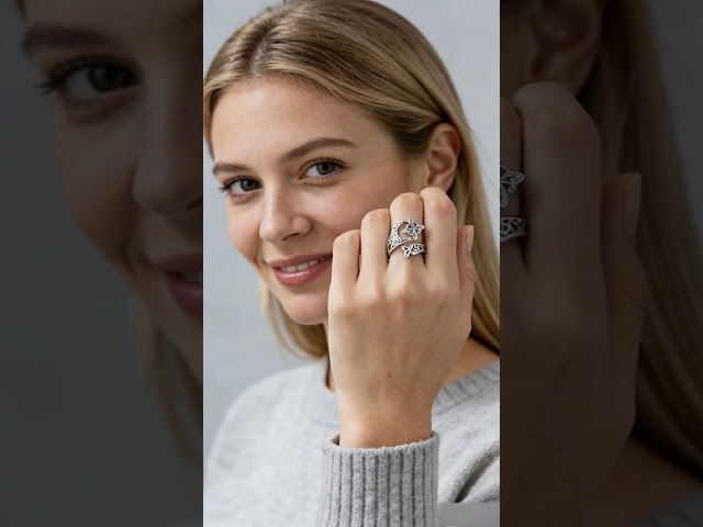 Vídeo relacionado con Bestyle Celta Anillos de Compromiso Triqueta Celta Anillo Plata de Ley 925 Anillos Oro Rosa Tamaño 9.25