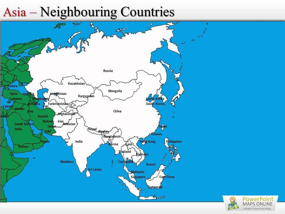 Editable Map Representing Asia Pacific Countries