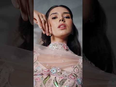 Peach Pure Chiffon Lehenga Choli Set with Mirror, Zardosi & Sequin Work