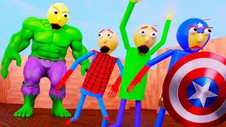 The Avenger Baldi, Spiderman and Captain America vs Hulk Baldi and Bowser