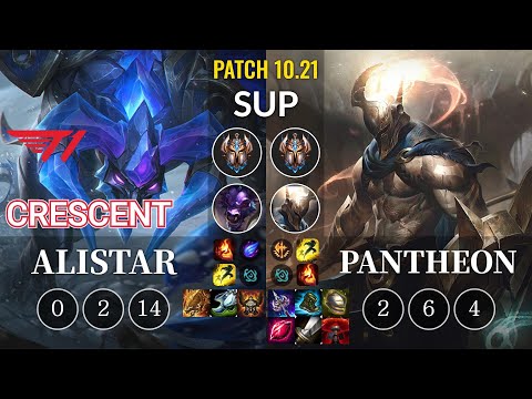 T1 Crescent Alistar vs Pantheon Sup - KR Patch 10.21