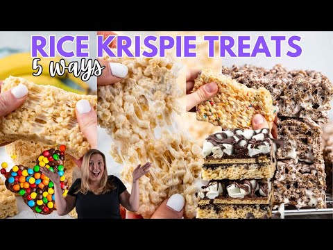 Rice Krispie Treats Recipes 5 ways - chocolate, peanut butter, banana, cake batter and Disney!
