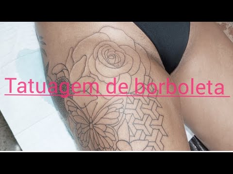 Tatuagem de borboleta rosa e girassol Leo Colin Colin Tattoo