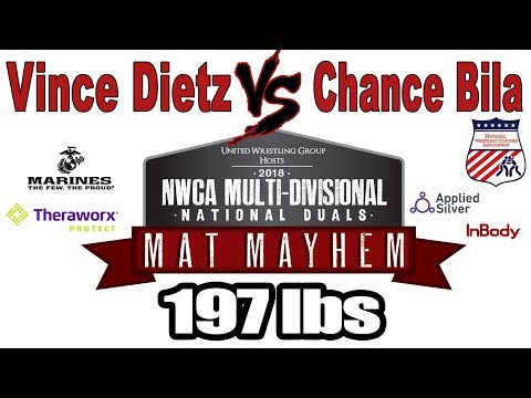 Vince Dietz vs Chance Bila 197 lbs | Division 2 | 2018 NWCA Multi Divisional National Duals
