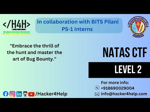 Over the wire natas Walkthrough-Level-2 | CTF challenges | web application pen testing| Hacker4Help