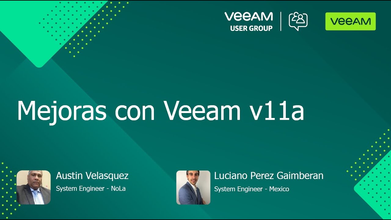 Veeam User Group - Mejoras con Veeam V11A video