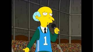 Mr. Burns sings the National Anthem (opinion regarding the European Union)