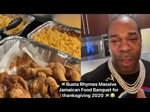 BUSTA RHYMES SHARES HIS JAMAICAN THANKSGIVING FOOD WITH FANS. MUST WATCH CUISINES!