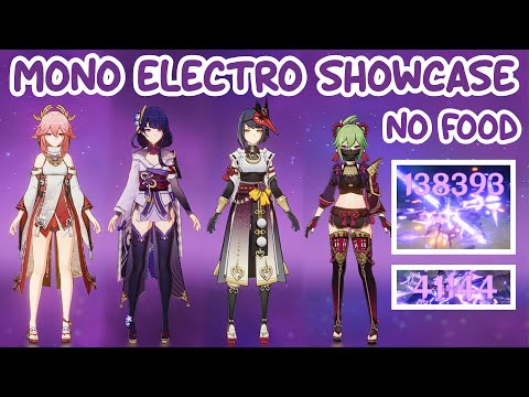 Mono Electro Supremacy - Yae Miko, Raiden Shogun, Sara & Kuki Shinobu Showcase - Genshin Impact 2.7