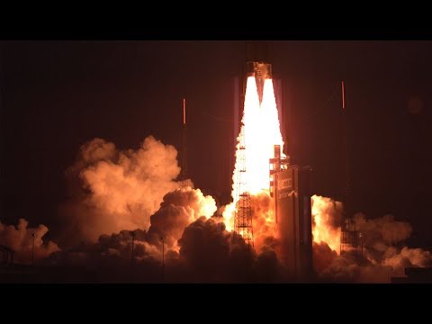 Slow Motion Ariane 5 Rocket Launch - Arianespace Flight VA247