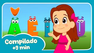 AEIOU - Música das Vogais do Animaguel | Compilado + de 9 min de Músicas Infantis (Vídeo educativo)