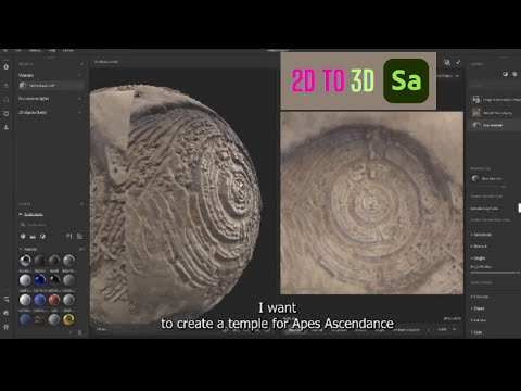 Converting a 2D Stable Diffusion Ancient Glyph into a 3D Rock Wall with Adobe Substance 3D Sampler