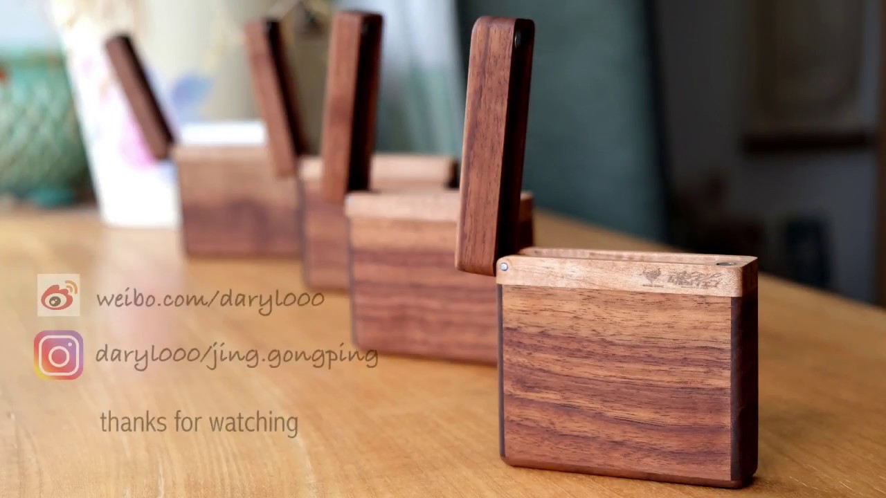 Watch video making wooden cigarette box.黑胡桃烟盒 . 制作 Now making wooden cigarette box.黑胡桃烟盒 . 制作