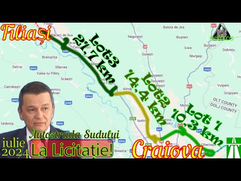 Autostrada Sudului, 3 loturi la Licitație de la Craiova la Filiași