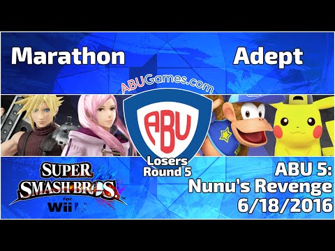 ABU Monthly 5: Marathon (Robin, Cloud) vs. Adept (Diddy, Pikachu) - Smash 4 Singles Losers Round 5