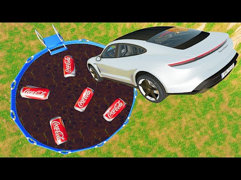 Vehicles Diving into Swimming Pool with Coca Cola - BeamNG.drive
