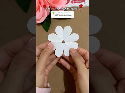 How to make rose flower 💐 DIY rose paper flower tutorial ✨🌹🤍 #art #diy #diycrafts #diyflower