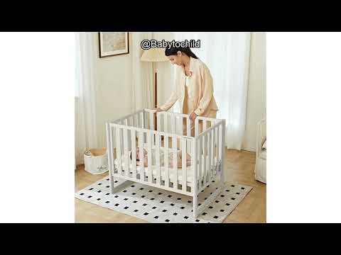 MAMAZING EvoNook 4 in 1 Baby Convertible Mini Crib with Wheels, GREENGUARD Gold Certified, 100% New Zealand Wood, 4 Adjustable Mattress Heights, Portable Cribs for Small Spaces, Black video review thumbnail