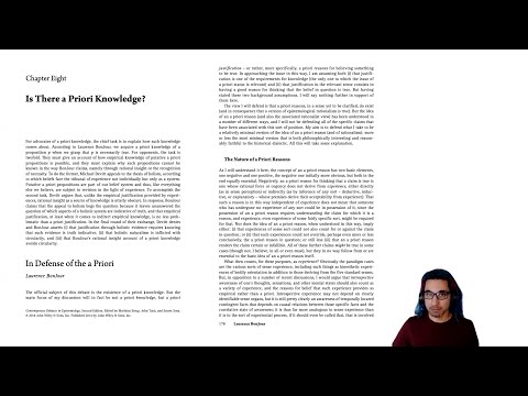 Let's Read! Laurence BonJour, 2014, "In Defense of the A Priori"