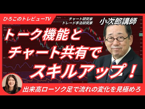 【ひろこのトレビューTV＃18】トーク機能とチャート共有でスキルアップ！〜出来高ローソク足で流れの変化を見極めろ〜（チャート研究・トレード手法研究家  小次郎講師）