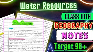 Water resources Notes Class 10 CBSE | Toppers Notes Geography Chapter 3 @Edustudy_point