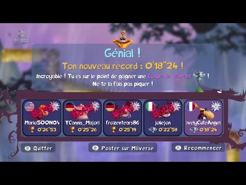 Rayman Legends Wii U Dojo Speed (Solo & Coop) 18"24 & 15"74 Weekly Challenge 04/04/22
