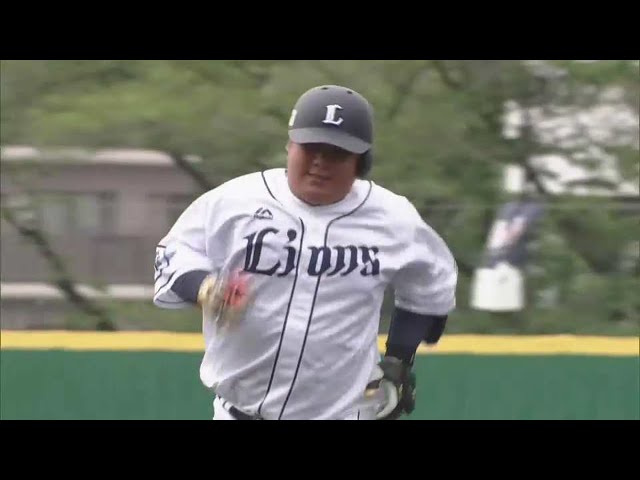 【ファーム】ライオンズ・渡部健人 左中間スタンドへ第3号ソロホームランを放つ!! 2022年5月15日 埼玉西武ライオンズ 対 読売ジャイアンツ