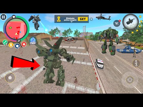 Rope Hero: Vice Town (Aircraft Transformer Fight Car Robot)Aircraft Fight on Army Base - Gameplay HD
