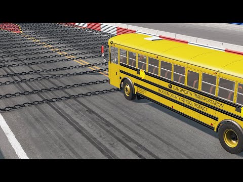 Cars vs Numerous Chains  - BeamNG.Drive