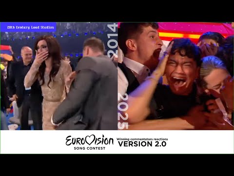 Eurovision commentator reactions to their own country winning (1958-2025)