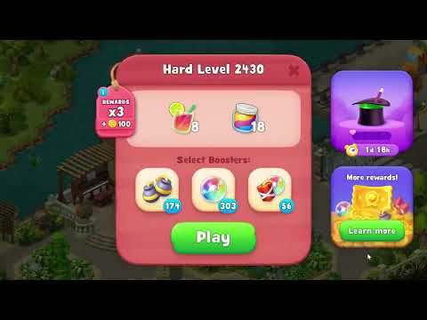 Gardenscapes 2430 Hard Level - 14 moves - NO BooSTERS