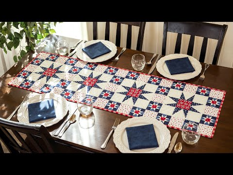 Introducing: Strippy Stars Block Table Runner with Shabby Fabrics