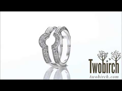0.38ct. Round Halo Wedding Ring Guard - TwoBirch TB-GUARD-0058-WG-G