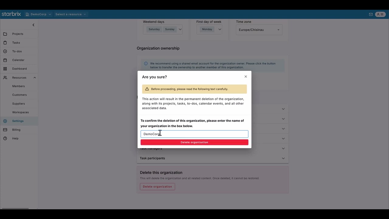 How to Delete an Organization Account