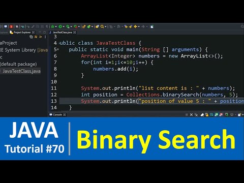 Java Tutorial #70 - Search Collections using binary Search Method