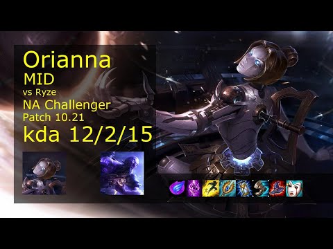 Orianna Mid vs Ryze - NA Challenger 12/2/15 Patch 10.21 Gameplay