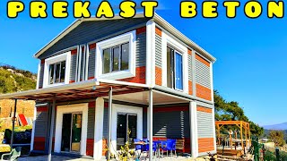 🤜 BETONDAN DAHA SAĞLAM 🤛 PREKAST DUVARLI Prefabrik Ev Turu | Fiyat