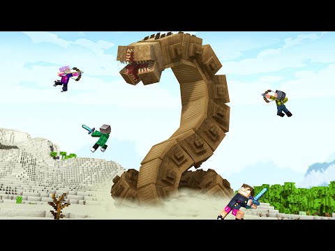 LOKI E AMIGOS CONTRA MINHOCA GIGANTE DO DESERTO no MINECRAFT!!